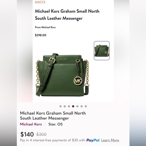 Michael Kors Dark Green Crossbody Bag - Picture 5 of 5
